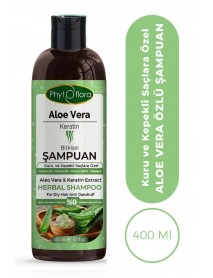 Aloe Vera ve Keratinli Bitkisel Şampuan -Tuzsuz Kuru ve Kepekli Saçlara Özel 